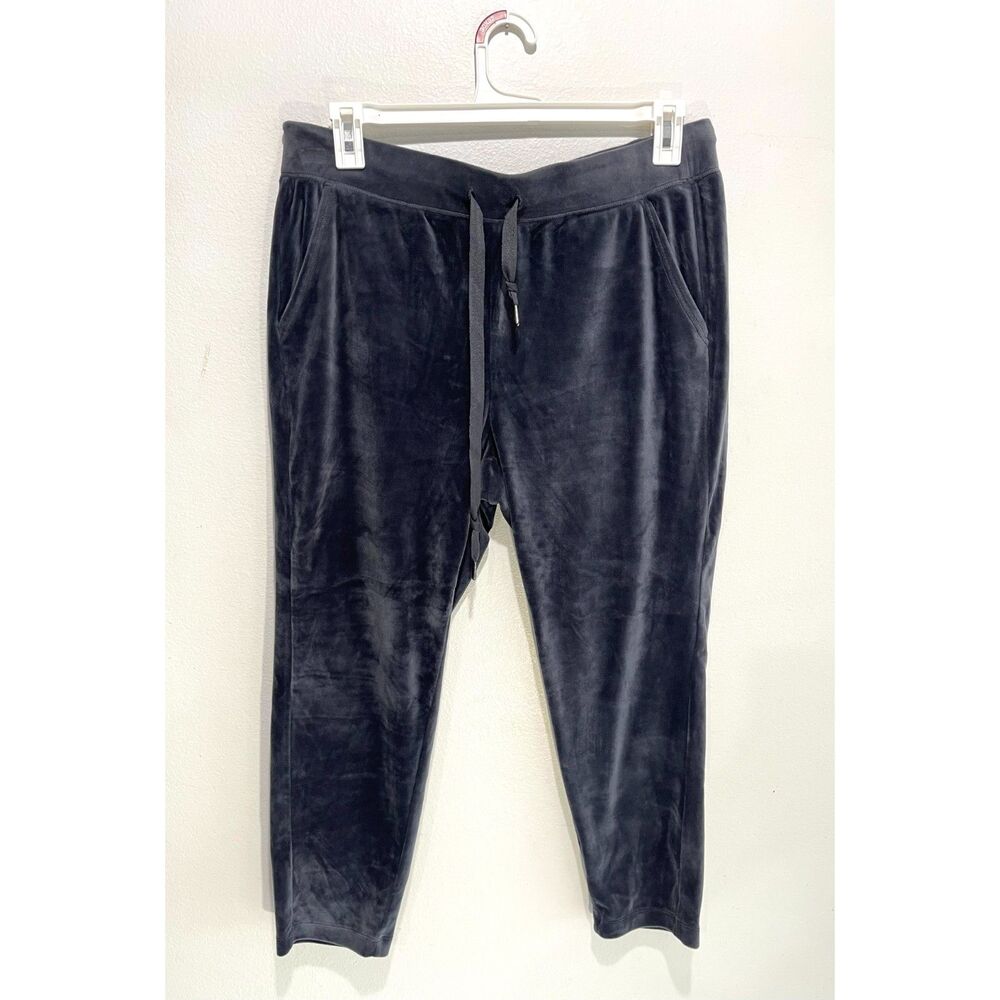 Loft velvet joggers loungewear comfy sweatpants cropped yoga pants women's L